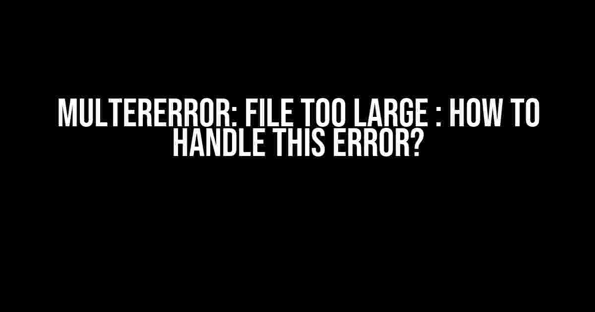 MulterError: File too large : How to Handle this Error?